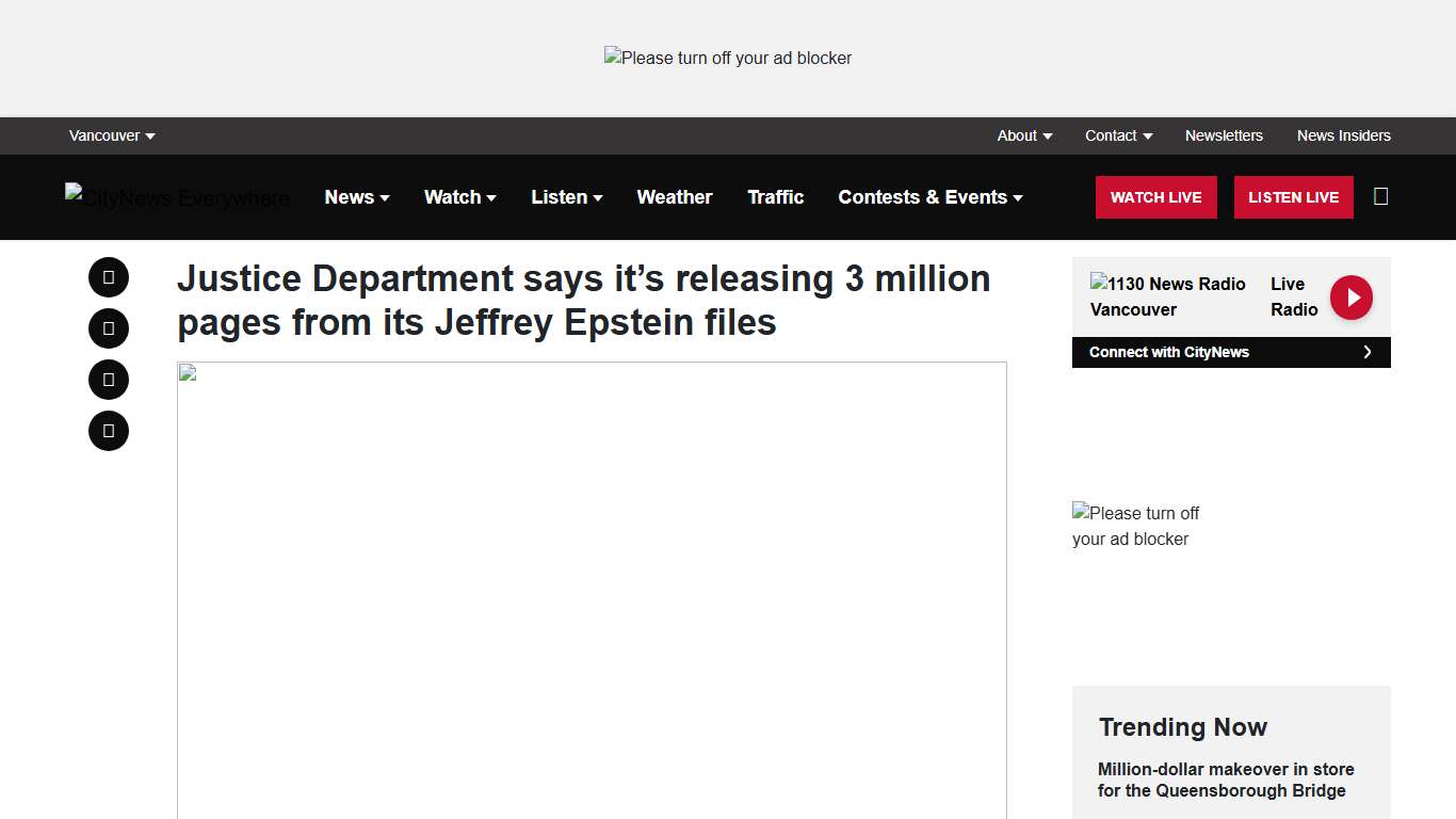Justice Department says it's releasing 3 million pages from its Jeffrey Epstein files